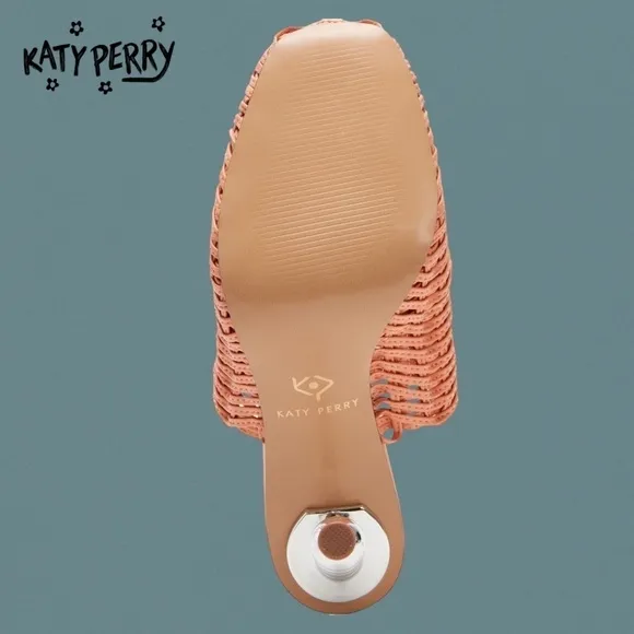 KATY PERRY The Beed Artistic Sculpted Silver Heel Zigzag Woven Mule 10M/NWT
