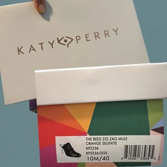 KATY PERRY The Beed Artistic Sculpted Silver Heel Zigzag Woven Mule 10M/NWT