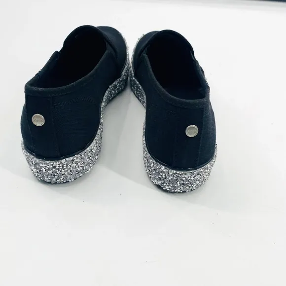 Keds Triple Decker Rock Salt Glitter Slip On Black Platform Sneaker Sz 8.5 NWOB