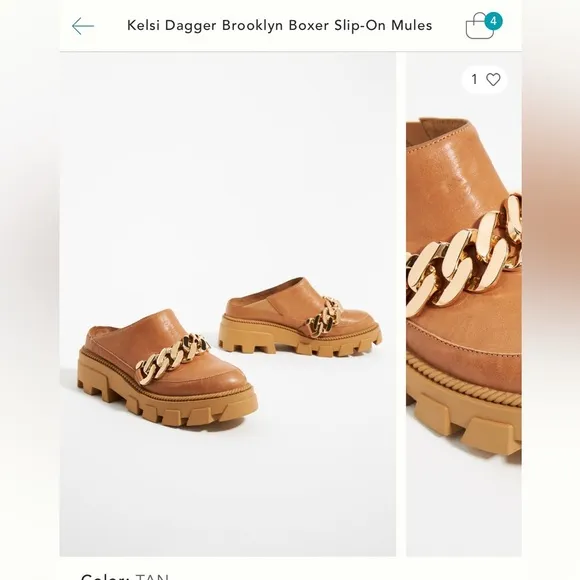 Kelsi Dagger Brooklyn Platform Mules with Gold Chain size 9