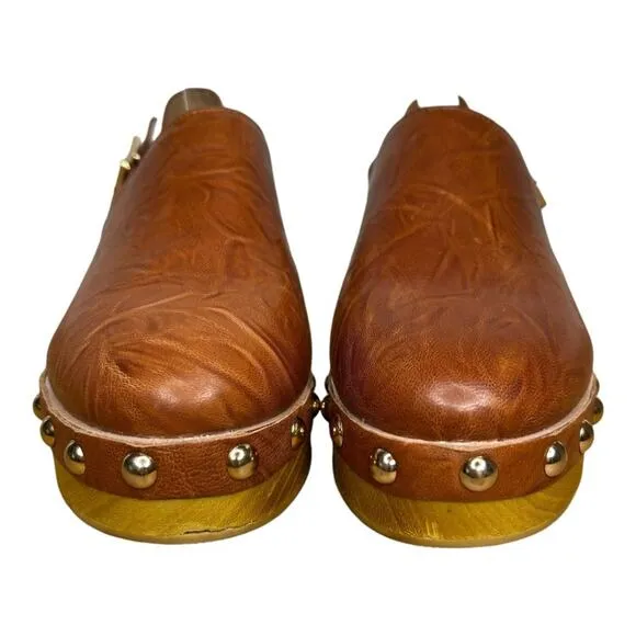 Kelsi Dagger Warehouse Slingback Clogs Leather For Women Peanut Brown  Size 8