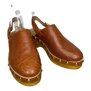 Kelsi Dagger Warehouse Slingback Clogs Leather For Women Peanut Brown  Size 8
