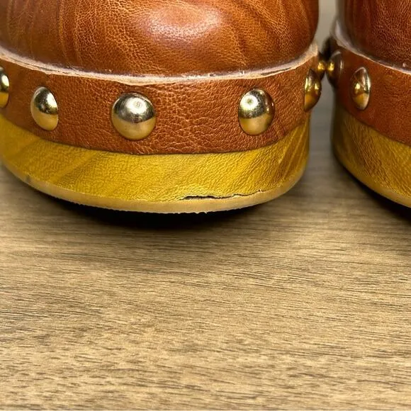 Kelsi Dagger Warehouse Slingback Clogs Leather For Women Peanut Brown  Size 8