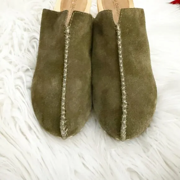 KELSI DAGGER x ANTHROPOLOGIE | Brooklyn Journal Clogs Olive Green Mules | Size 7