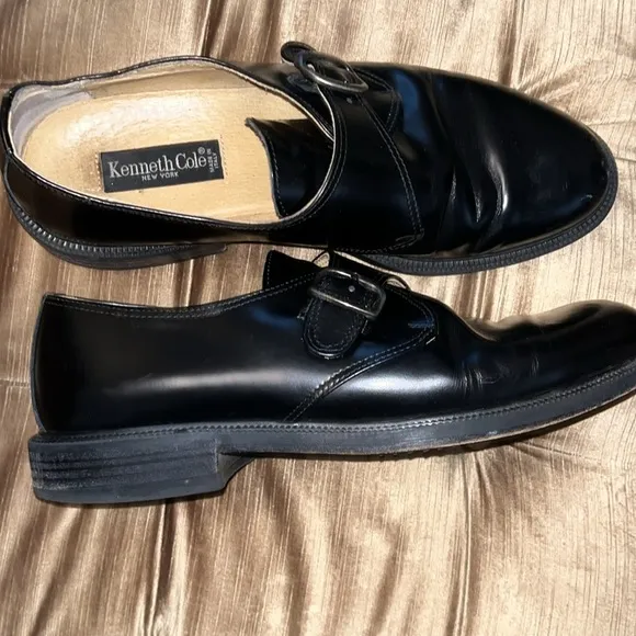 Kenneth Cole Black Buckle Oxfords Men's Size 10