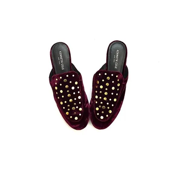 Kenneth‎ Cole | ‘Wynter’ Studded Velvet Slide Mules