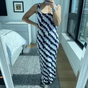 Kerri Rosenthal Printed Slip Midi Dress Blue Small