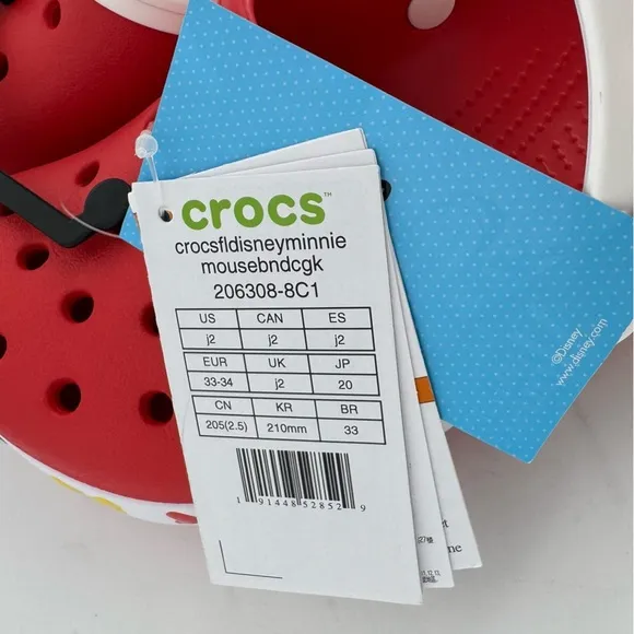 Kids’ Crocs Fun Lab Minnie Mouse Band Classic Clog Flame Size J2
