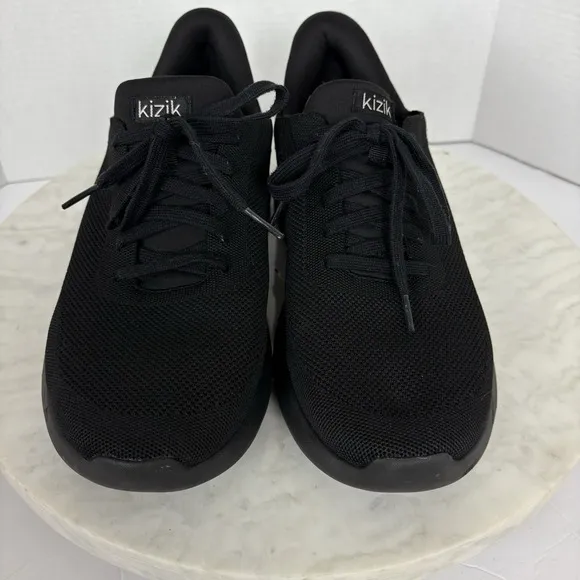 Kizik Athens Blackout Mens Size 10 Wide Triple Black Hands Free Slip On Sneakers