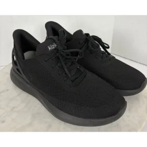 Kizik Athens Blackout Mens Size 10 Wide Triple Black Hands Free Slip On Sneakers