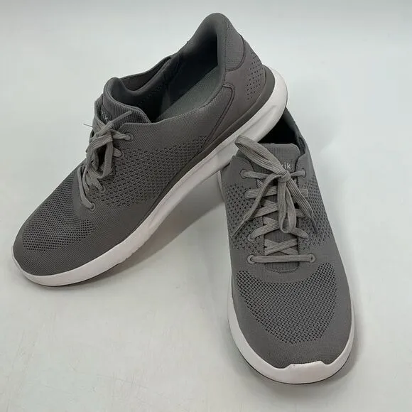 Kizik Men's Lima Gray Knit Hands-Free Lace Up Athletic Sneakers Size 15 Wide