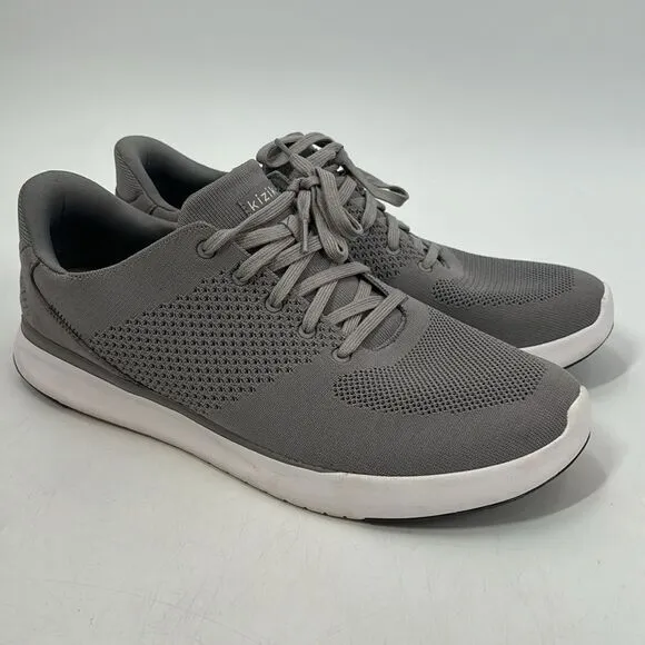 Kizik Men's Lima Gray Knit Hands-Free Lace Up Athletic Sneakers Size 15 Wide