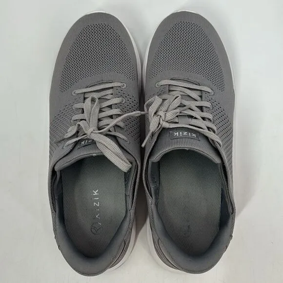 Kizik Men's Lima Gray Knit Hands-Free Lace Up Athletic Sneakers Size 15 Wide