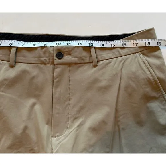 KJUS Ike Performance Golf Pants Men's Size 38x32 Chino 5-Pocket Tan Khaki