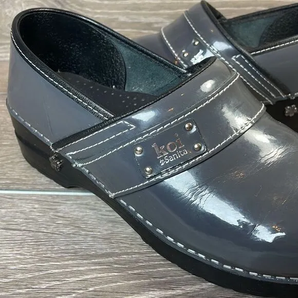 Koi by Sanita Lindsey Gray Patent Leather Women’s Size 9.5-10/EU 40 Slip On Clog