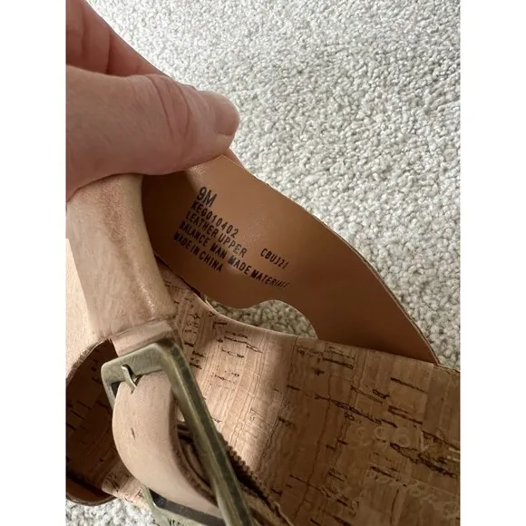 Kork Ease Andi Wedge Sandal Heel Cork Platform Size 9 M Brown Beige NWOB