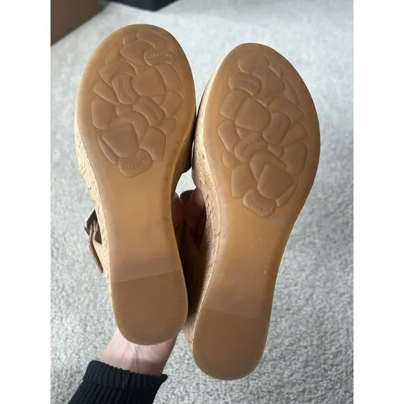 Kork Ease Andi Wedge Sandal Heel Cork Platform Size 9 M Brown Beige NWOB
