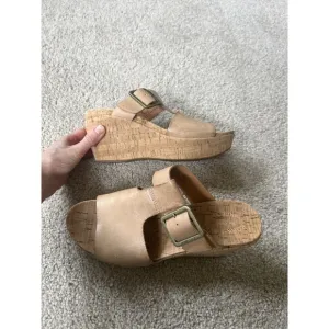 Kork Ease Andi Wedge Sandal Heel Cork Platform Size 9 M Brown Beige NWOB