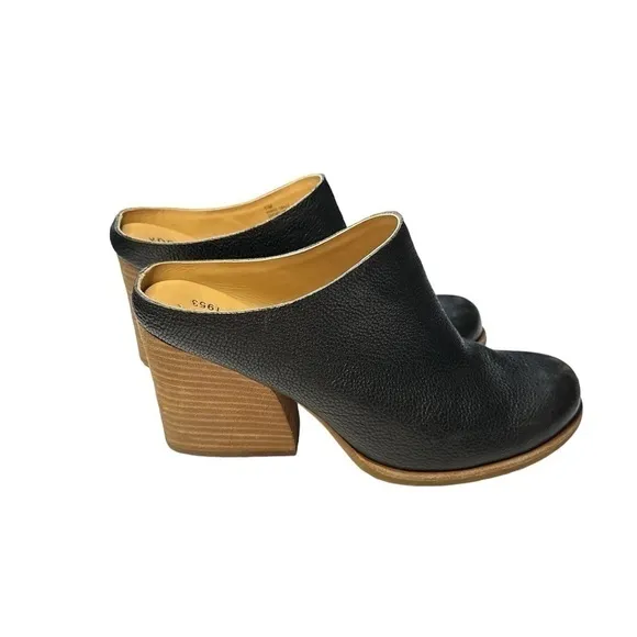 Kork-Ease Challis Black Leather Slip On Mules Women’s Size 11