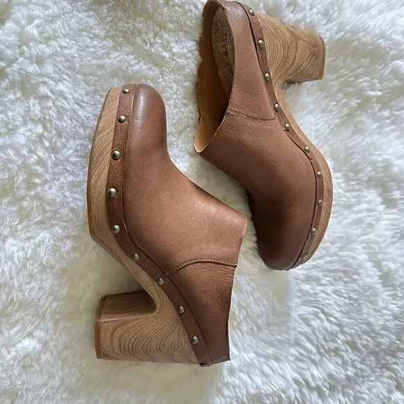 Kork Ease Demi Leather Clog Womens‎ 11 Brown Evereve New