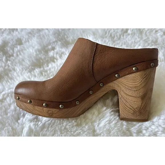 Kork Ease Demi Leather Clog Womens‎ 11 Brown Evereve New