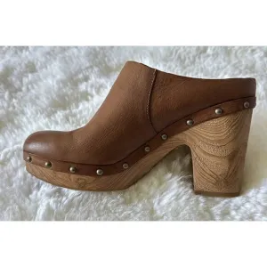 Kork Ease Demi Leather Clog Womens‎ 11 Brown Evereve New