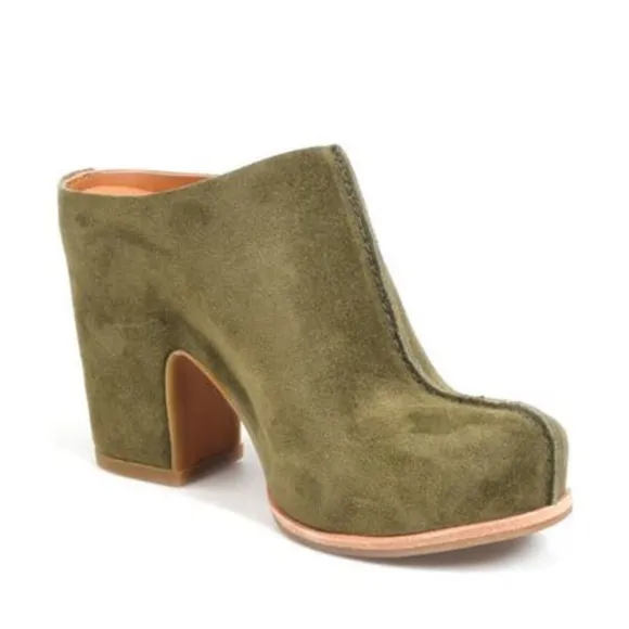 Kork-Ease Sagano Block Heel Suede Clogs 6 Classic Comfort Bohemian Fall Neutral