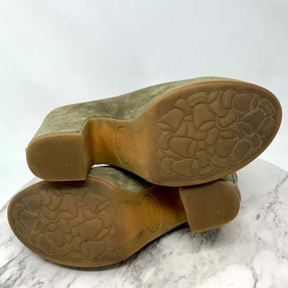 Kork-Ease Sagano Block Heel Suede Clogs 6 Classic Comfort Bohemian Fall Neutral
