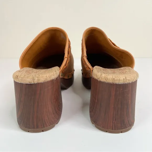 Kork Ease TILLY Clog Orange Brown Leather Slip On Studded Clogs Mules Sz 9 NEW