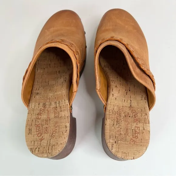 Kork Ease TILLY Clog Orange Brown Leather Slip On Studded Clogs Mules Sz 9 NEW