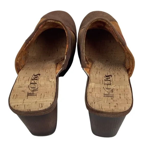 Korks Marla Suede Block Heel Platform Clogs