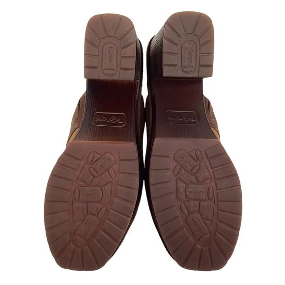 Korks Marla Suede Block Heel Platform Clogs