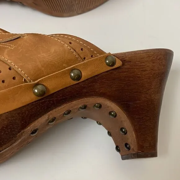 KORS Michael KORS womens leather shoes clogs mules size 11 studded wooded heel