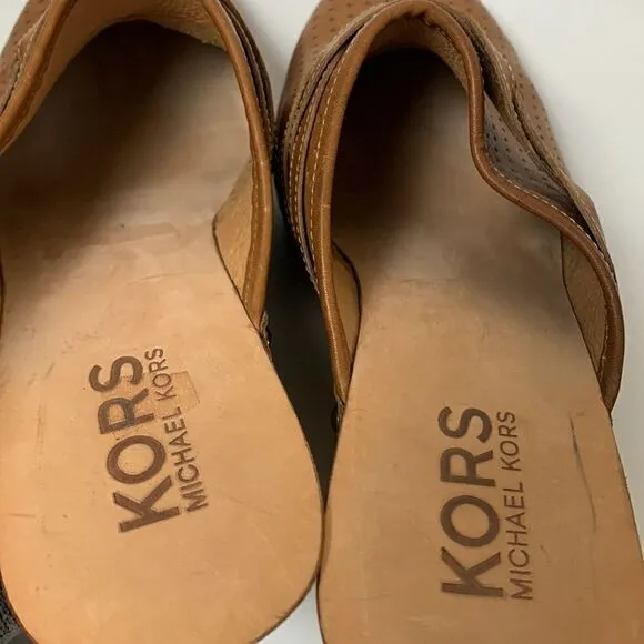 KORS Michael KORS womens leather shoes clogs mules size 11 studded wooded heel