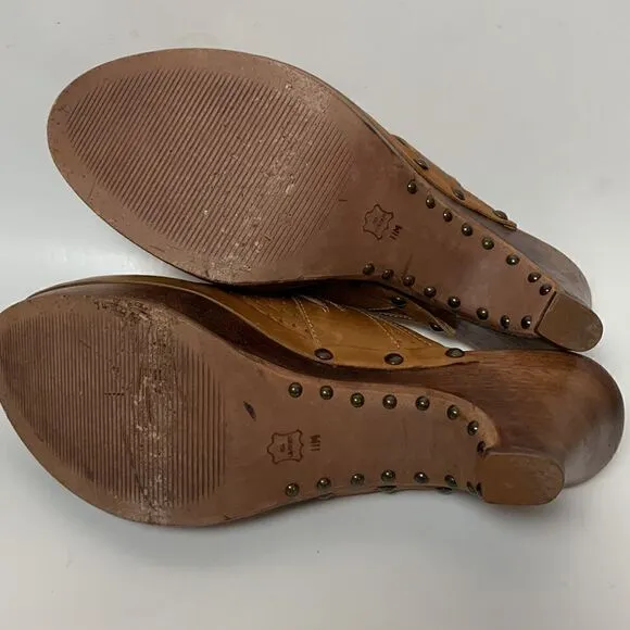 KORS Michael KORS womens leather shoes clogs mules size 11 studded wooded heel