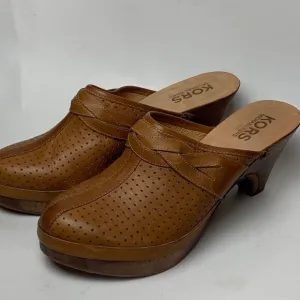 KORS Michael KORS womens leather shoes clogs mules size 11 studded wooded heel