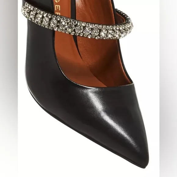 Kurt Geiger BLACK Duke Embellished High Heel Mules, Size EU 39 EXCELLENT!
