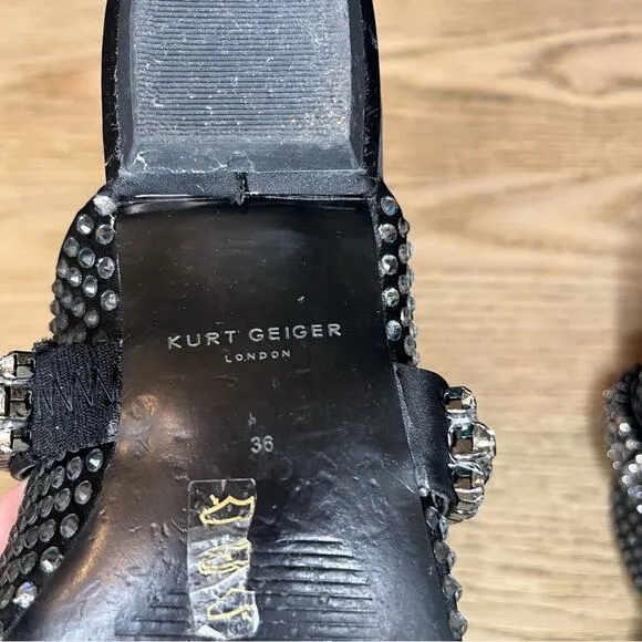 Kurt Geiger Princely Drenched Embellished Pointed Toe Ballet Flat Mules 36/6