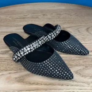 Kurt Geiger Princely Drenched Embellished Pointed Toe Ballet Flat Mules 36/6