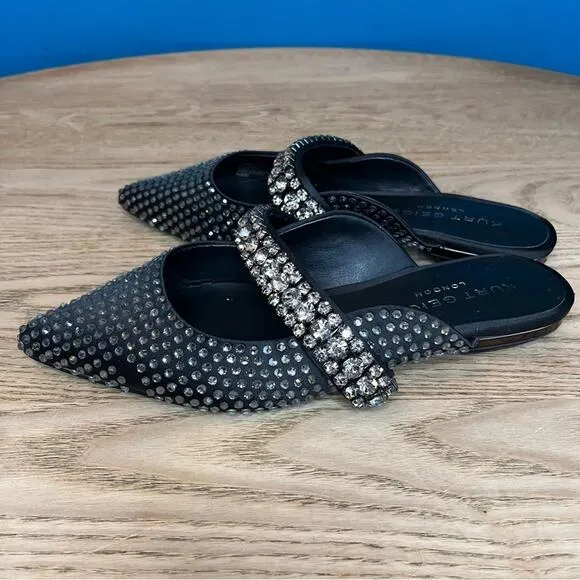 Kurt Geiger Princely Drenched Embellished Pointed Toe Ballet Flat Mules 36/6