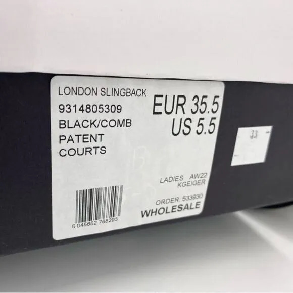 Kurt Geiger London Slingback Pointed Toe High Shine Pumps 5.5