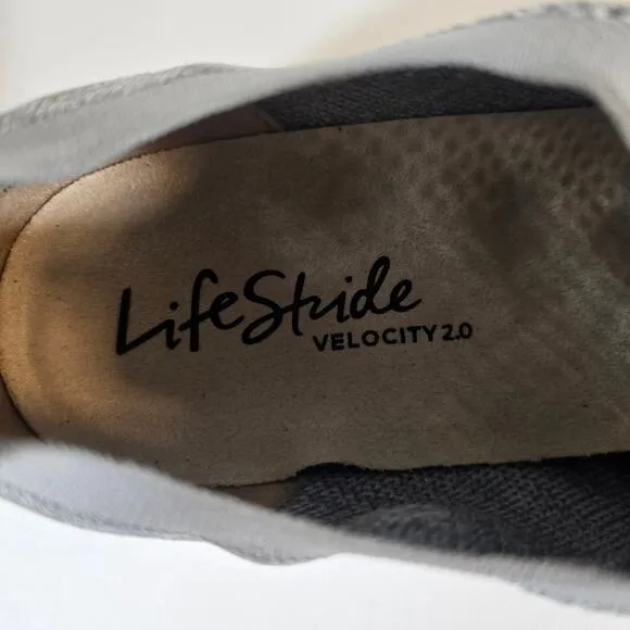L LifeStride Velocity 2.0 Accelerate Womens Slip On Lifestyle Casual Sneaker 9.5