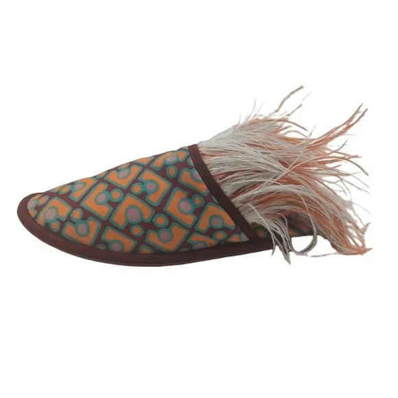 La Double J Boudoir Slipper Puzzle Bordeaux in Faille Size Small