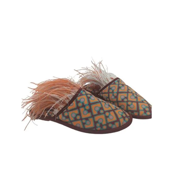 La Double J Boudoir Slipper Puzzle Bordeaux in Faille Size Small