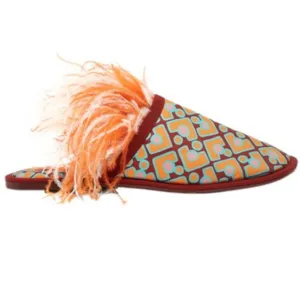La Double J Boudoir Slipper Puzzle Bordeaux in Faille Size Small
