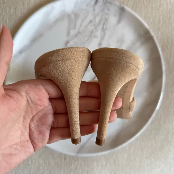 L'AGENCE Romilly Netted Suede Mules Tan Size 39