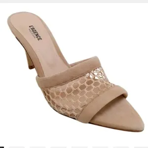 L'AGENCE Romilly Netted Suede Mules Tan Size 39
