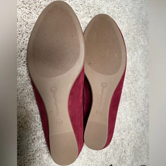L'Amour Des Pieds Bingwen Suede Mules Clogs Mulberry Burgundy Comfort Sz 8.5 EUC