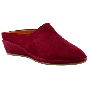 L'Amour Des Pieds Bingwen Suede Mules Clogs Mulberry Burgundy Comfort Sz 8.5 EUC