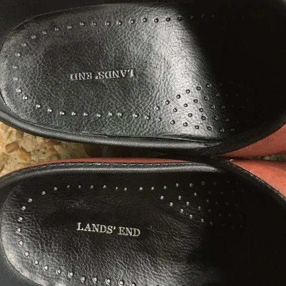 Lands End Brown Leather Clogs 8